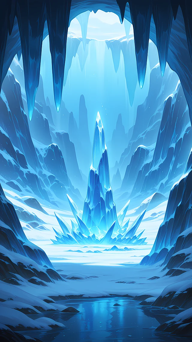 anime wallpaper glacier ice cave — 1440×2560