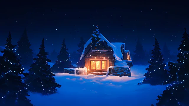 Christmas Anime Wallpaper Snowy Village