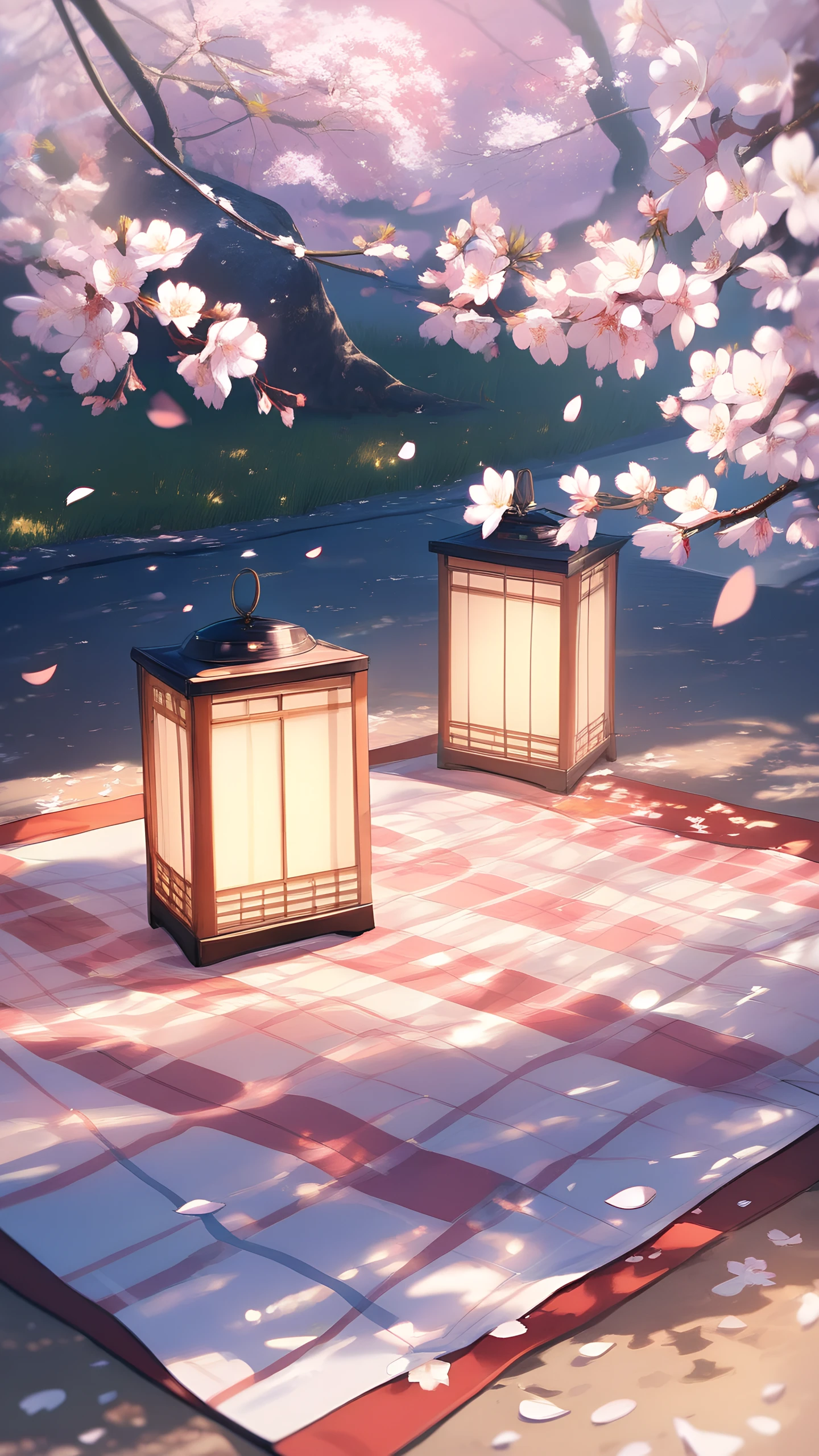 Anime Wallpaper Hanami Picnic 1440×2560 anime wallpaper