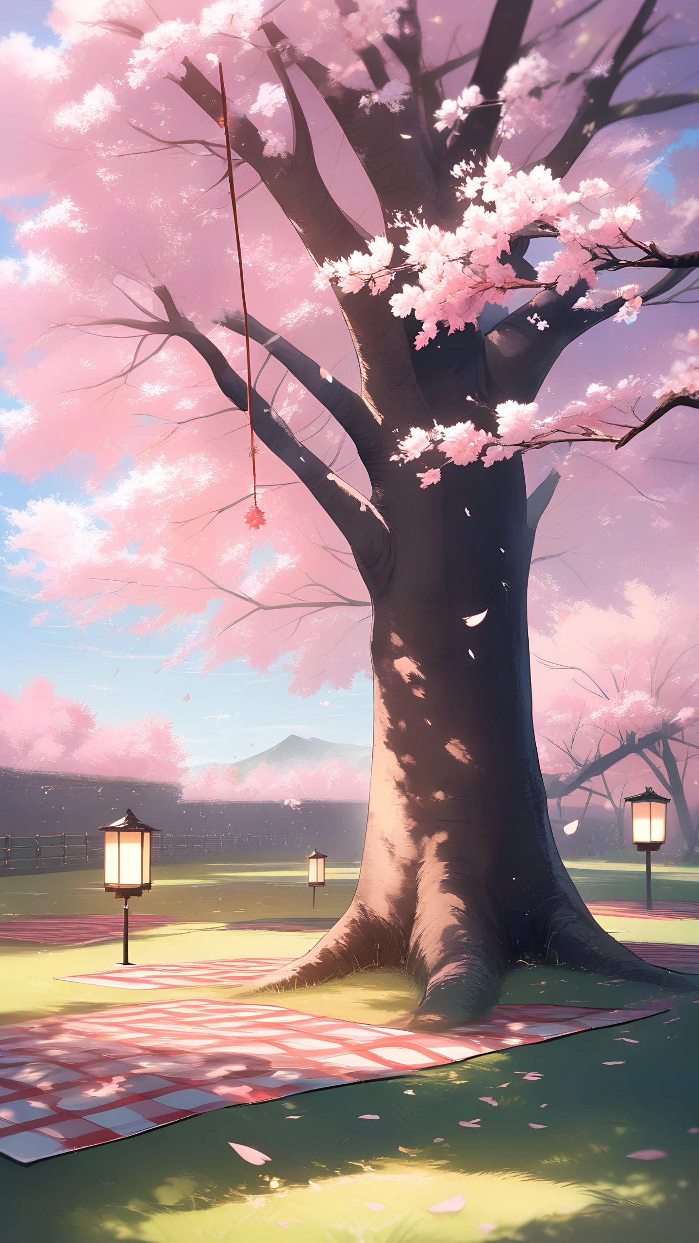 Anime Wallpaper Hanami Picnic 1440×2560 anime wallpaper