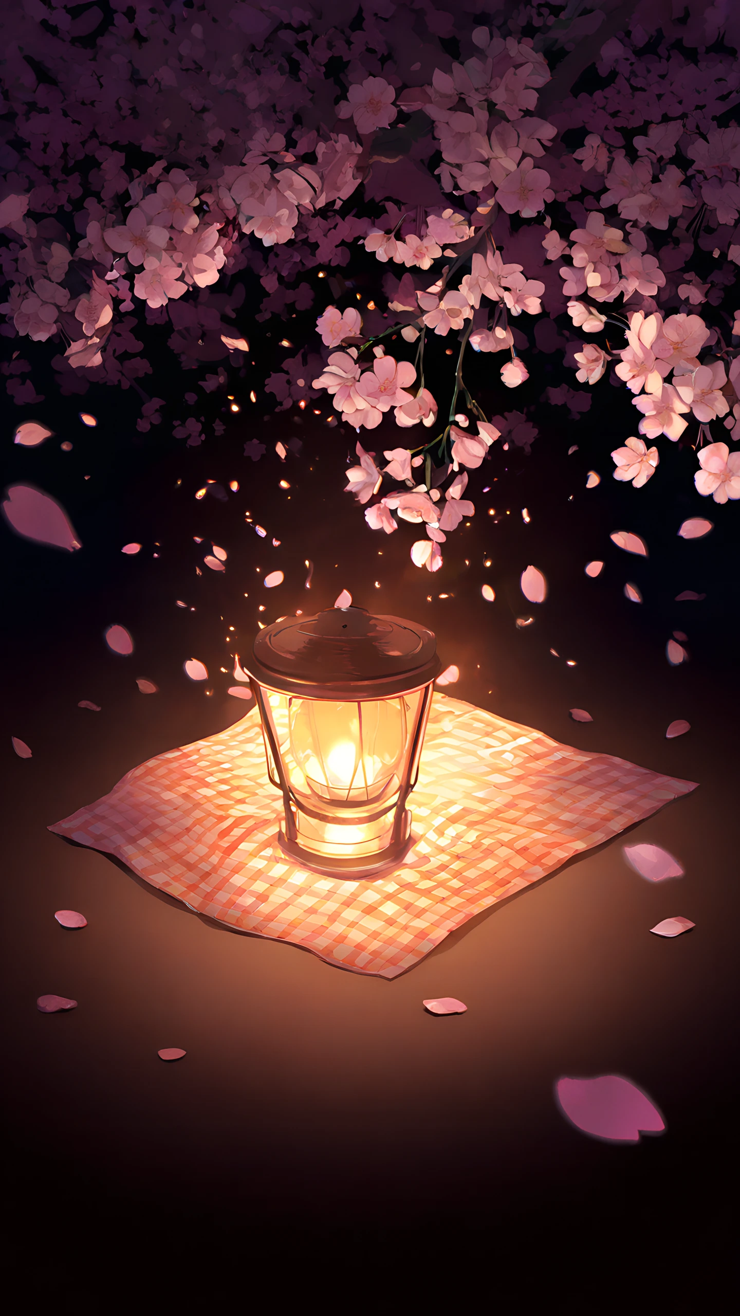 Anime Wallpaper Hanami Picnic 1440×2560 anime wallpaper