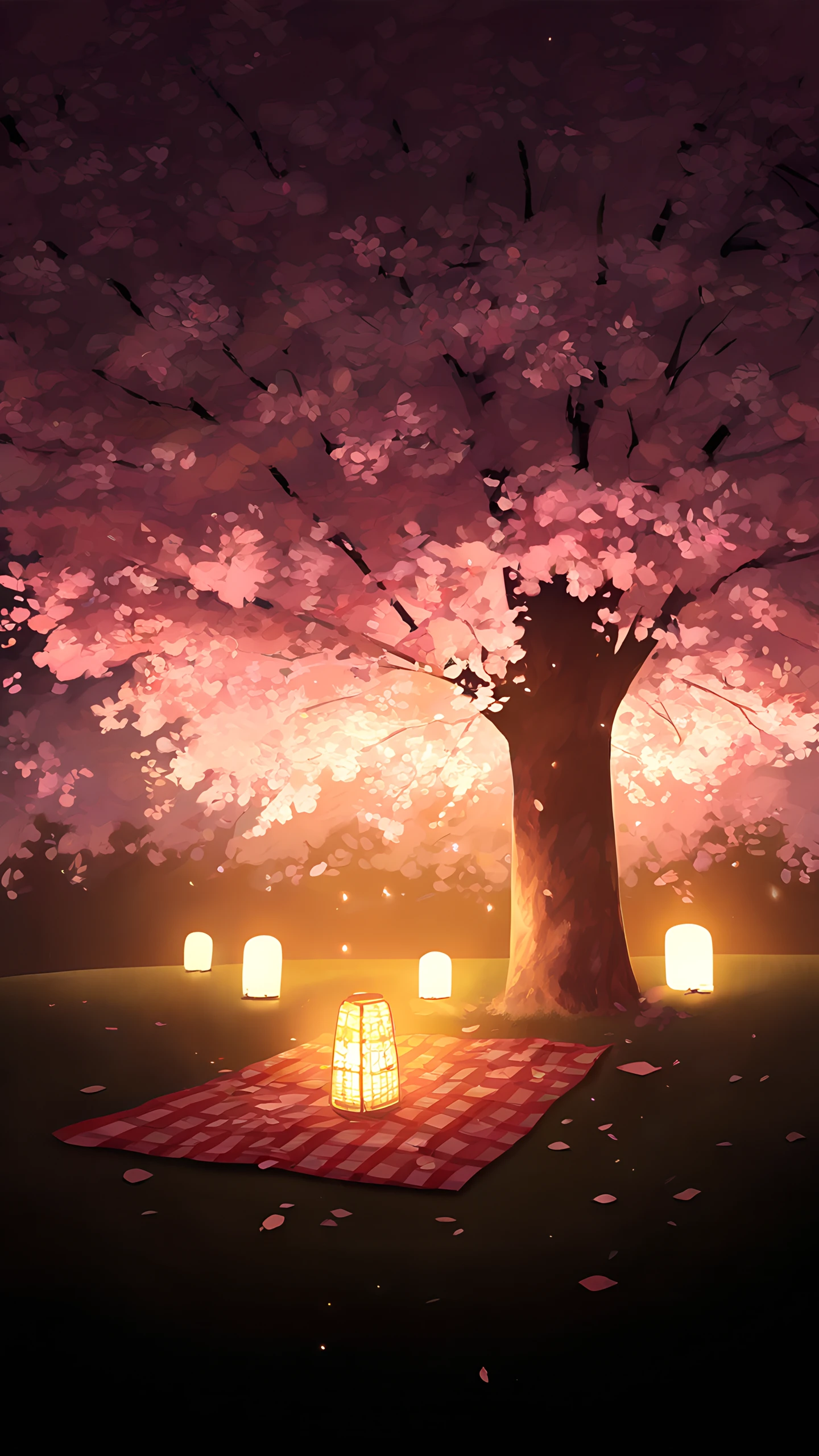 Anime Wallpaper Hanami Picnic 1440×2560 anime wallpaper