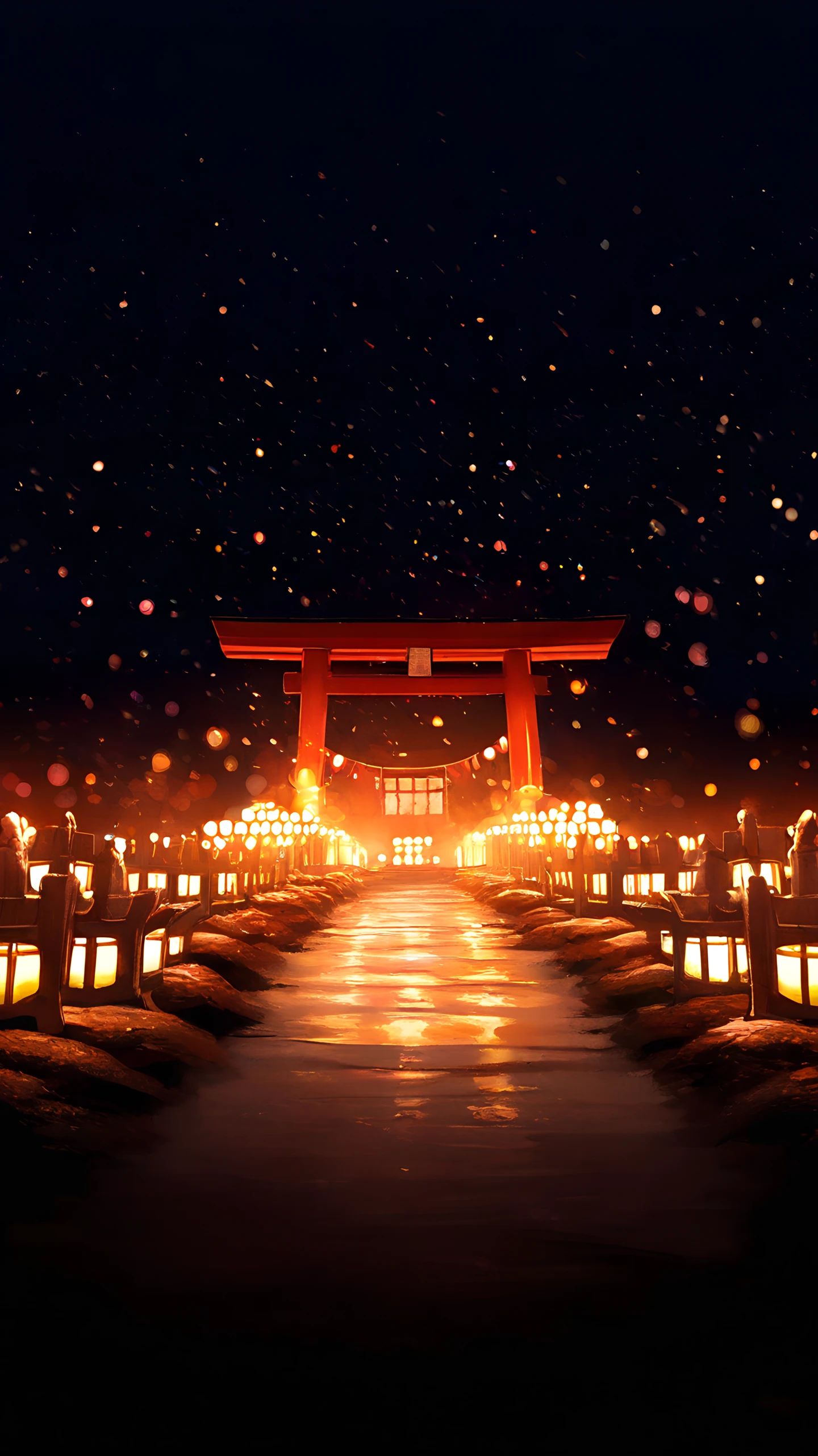 Anime Wallpaper New Year Shrine 1440×2560 anime wallpaper