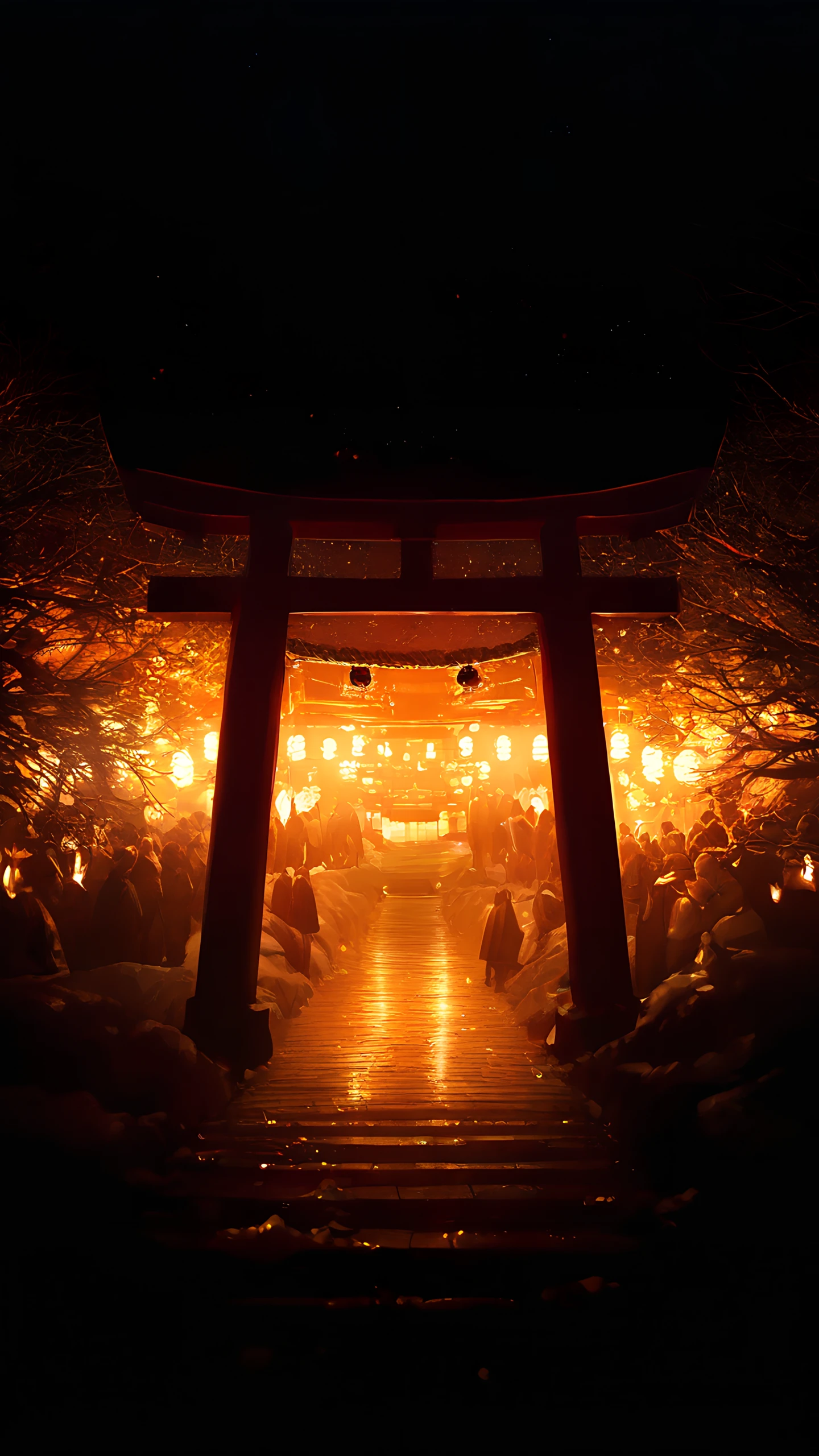 Anime Wallpaper New Year Shrine 1440×2560 anime wallpaper