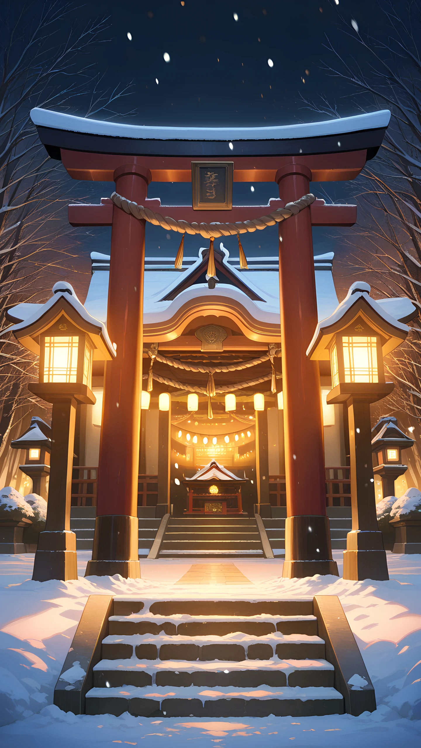 Anime Wallpaper New Year Shrine 1440×2560 anime wallpaper
