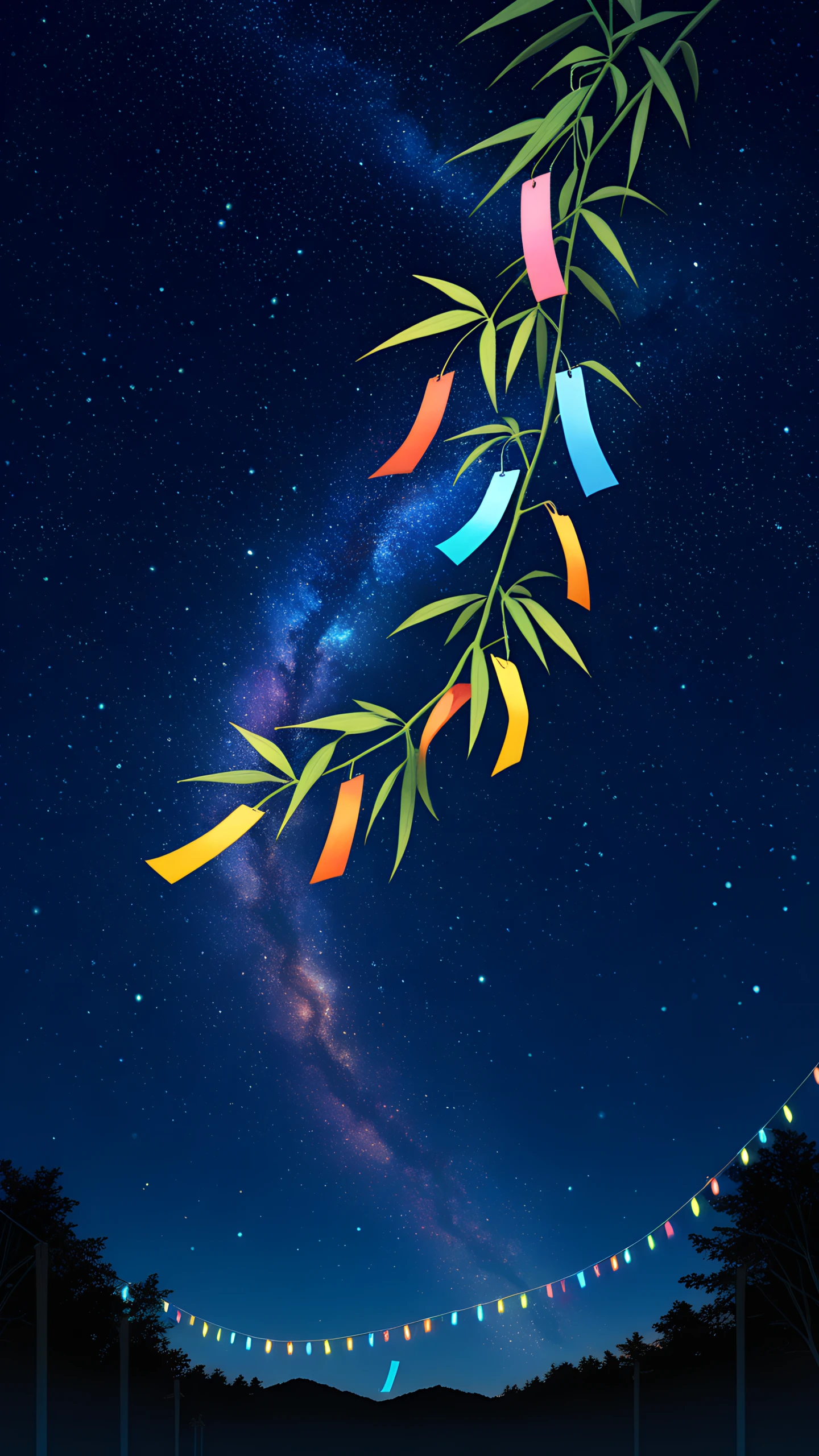 Anime Wallpaper Tanabata Wishes 1440×2560 anime wallpaper