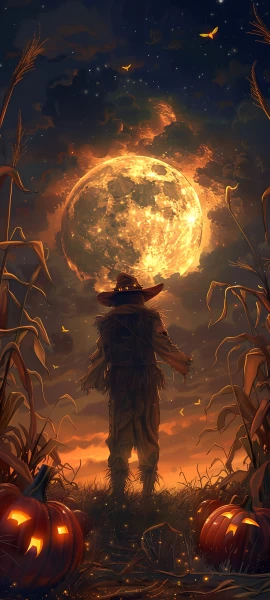 magical anime boy wallpaper — moon, sky, hat, full moon (free 4K phone download)