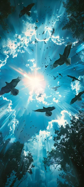 epic seasons wallpaper — bird, scenery, sky, cloud (free 4K phone download)