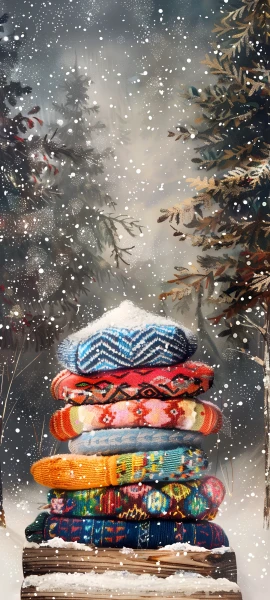 cozy seasons wallpaper — snowing, snow, tree, scenery (free 4K phone download)