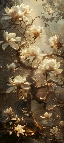 elegant seasons wallpaper — flower, white flower, tree, sunlight (free 4K phone download)