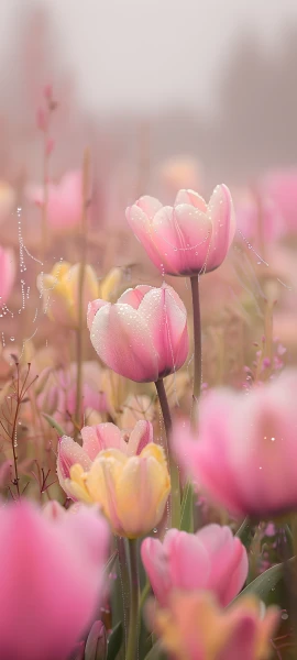 pastel seasons wallpaper — flower, tulip, pink flower, still life (free 4K phone download)