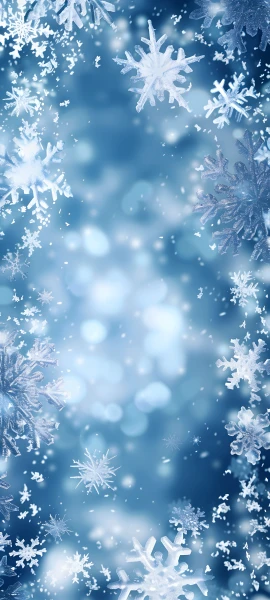 festive seasons wallpaper — blue theme, snowflakes, scenery, snow (free 4K phone download)