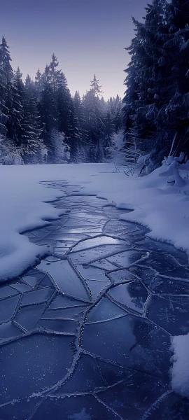 serene seasons wallpaper — snow, scenery, tree, nature (free 4K phone download)