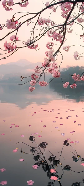 serene seasons wallpaper — cherry blossoms, scenery, flower, branch (free 4K phone download)