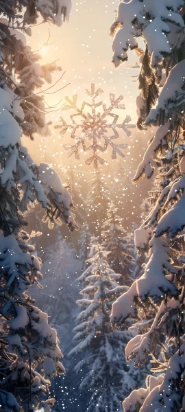 festive seasons wallpaper — tree, snow, scenery, snowing (free 4K phone download)