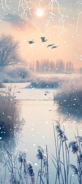 serene seasons wallpaper — tree, scenery, sky, snow (free 4K phone download)