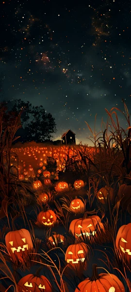 spooky seasons wallpaper — sky, night, jack-o'-lantern, star (sky) (free 4K phone download)