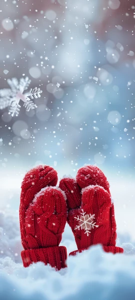 festive seasons wallpaper — snowing, snow, snowflakes (free 4K phone download)