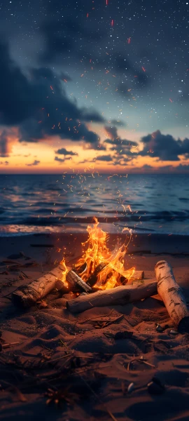 cozy anime boy wallpaper — fire, sky, scenery, cloud (free 4K phone download)