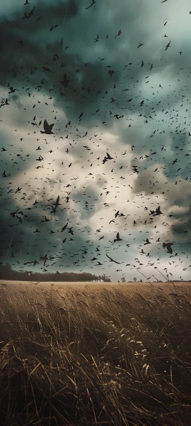 dramatic seasons wallpaper — bird, scenery, cloud, sky (free 4K phone download)