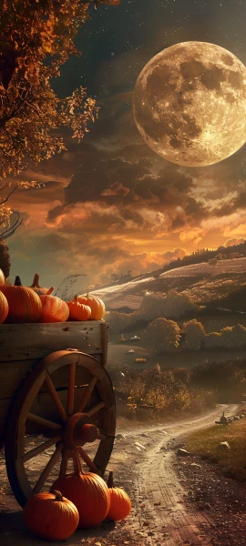 spooky seasons wallpaper — moon, scenery, sky, cloud (free 4K phone download)