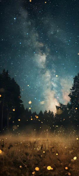 dreamy seasons wallpaper — sky, star (sky), scenery, night (free 4K phone download)