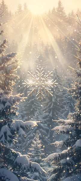 festive seasons wallpaper — tree, scenery, snow, sunlight (free 4K phone download)
