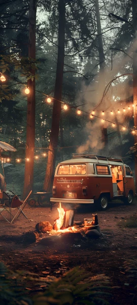 cozy anime girl wallpaper — motor vehicle, car, tree, scenery (free 4K phone download)