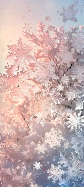 pastel seasons wallpaper — scenery, snowflakes, sky, tree (free 4K phone download)