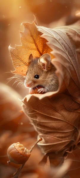 magical seasons wallpaper — animal focus, animal, mouse, realistic (free 4K phone download)