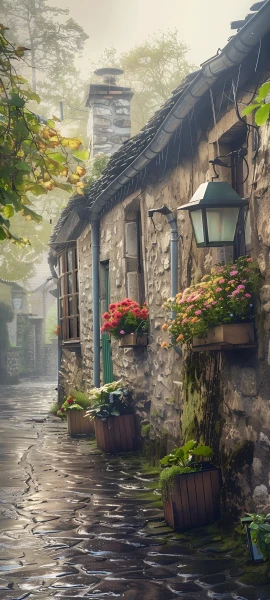 whimsical seasons wallpaper — scenery, plant, barrel, flower (free 4K phone download)