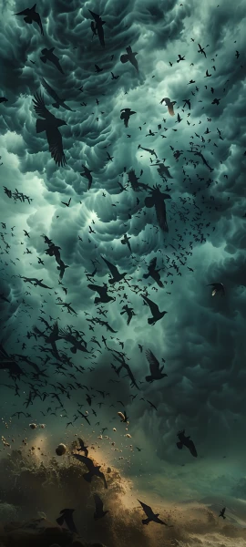 gothic seasons wallpaper — cloud, bird, sky, cloudy sky (free 4K phone download)