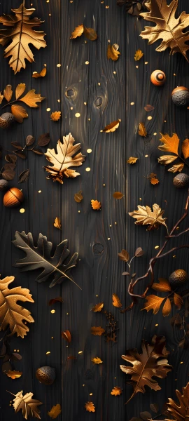 whimsical seasons wallpaper — leaf, autumn leaves, water, reflection (free 4K phone download)