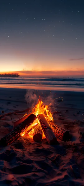 cozy seasons wallpaper — fire, sky, ocean, star (sky) (free 4K phone download)