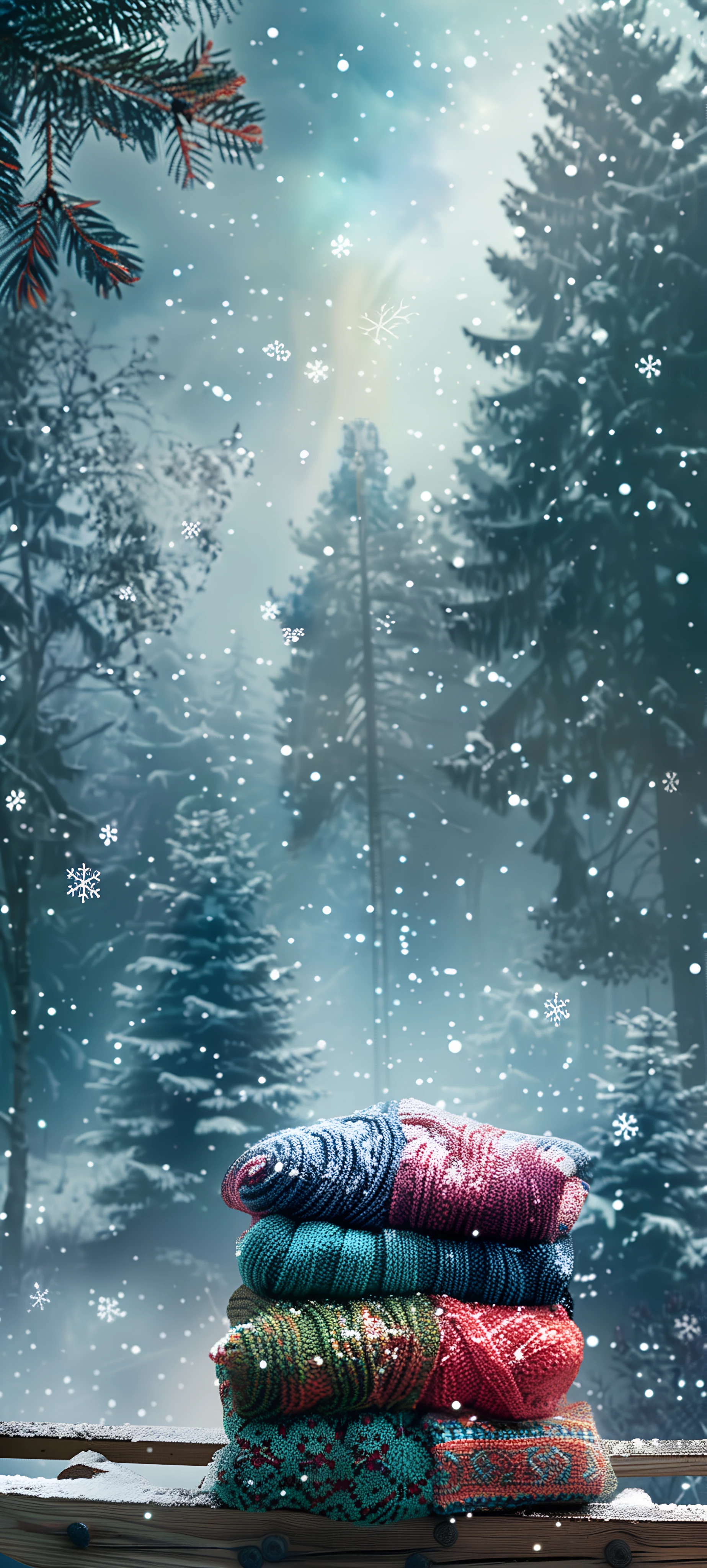 festive seasons wallpaper — tree, snow, snowing, scenery (free 4K phone download)