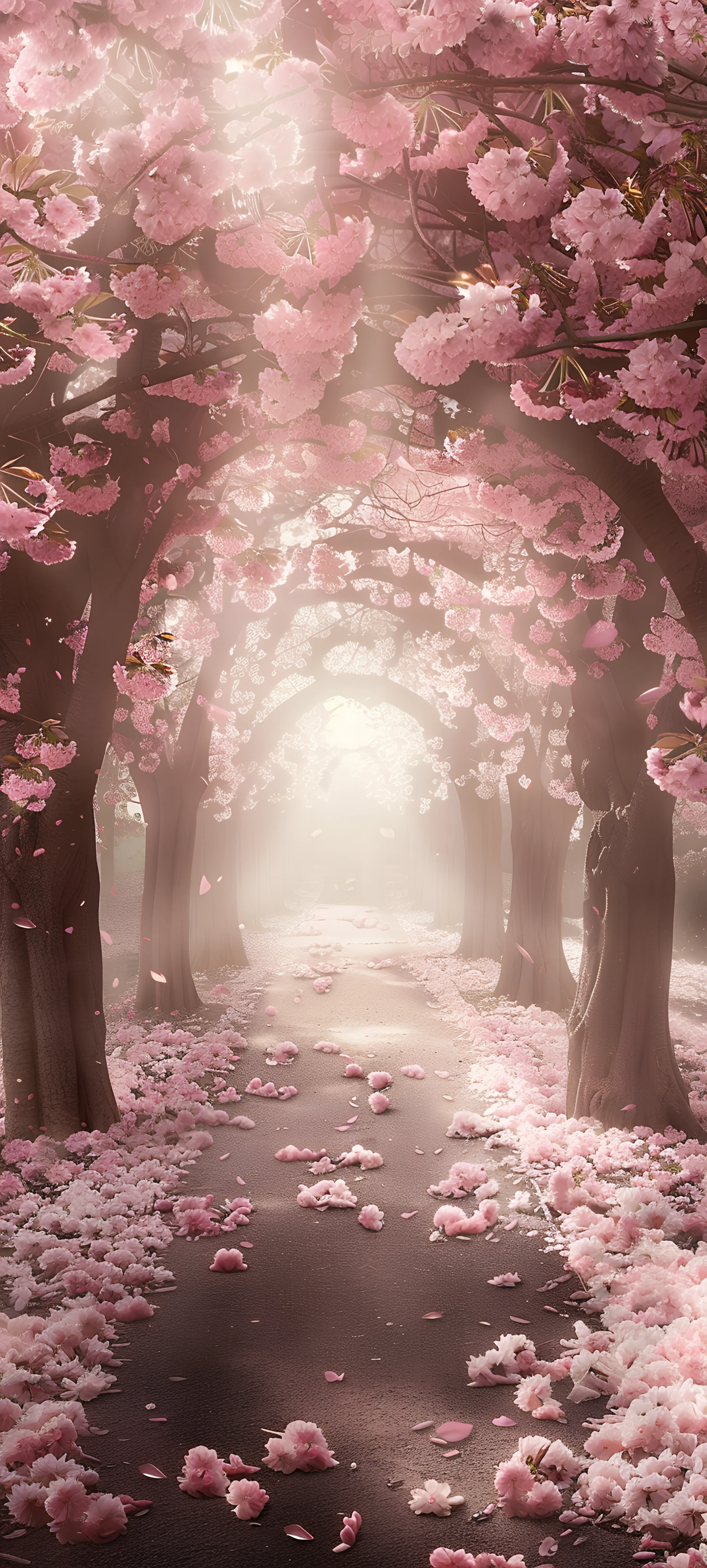 dreamy seasons wallpaper — cherry blossoms, tree, scenery, petals (free 4K phone download)