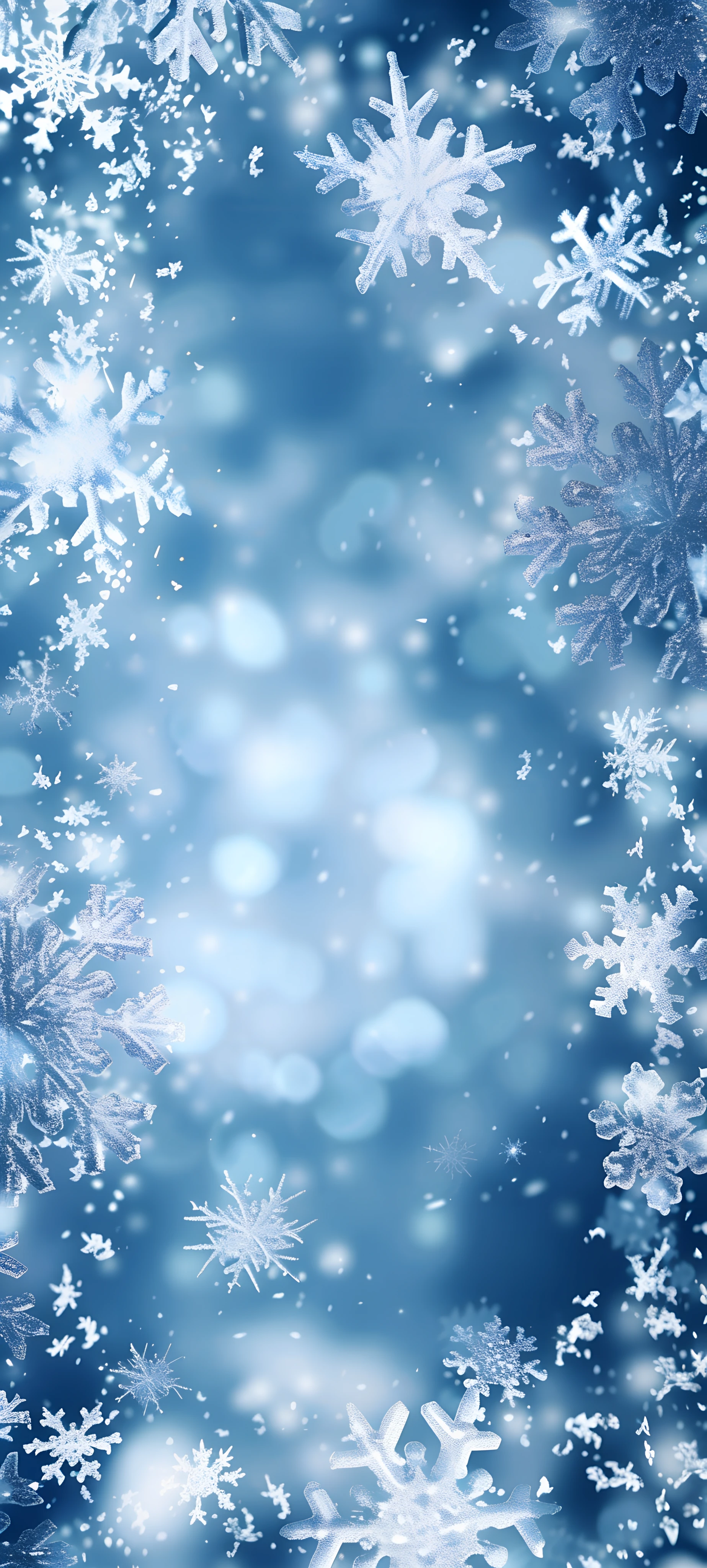 festive seasons wallpaper — blue theme, snowflakes, scenery, snow (free 4K phone download)