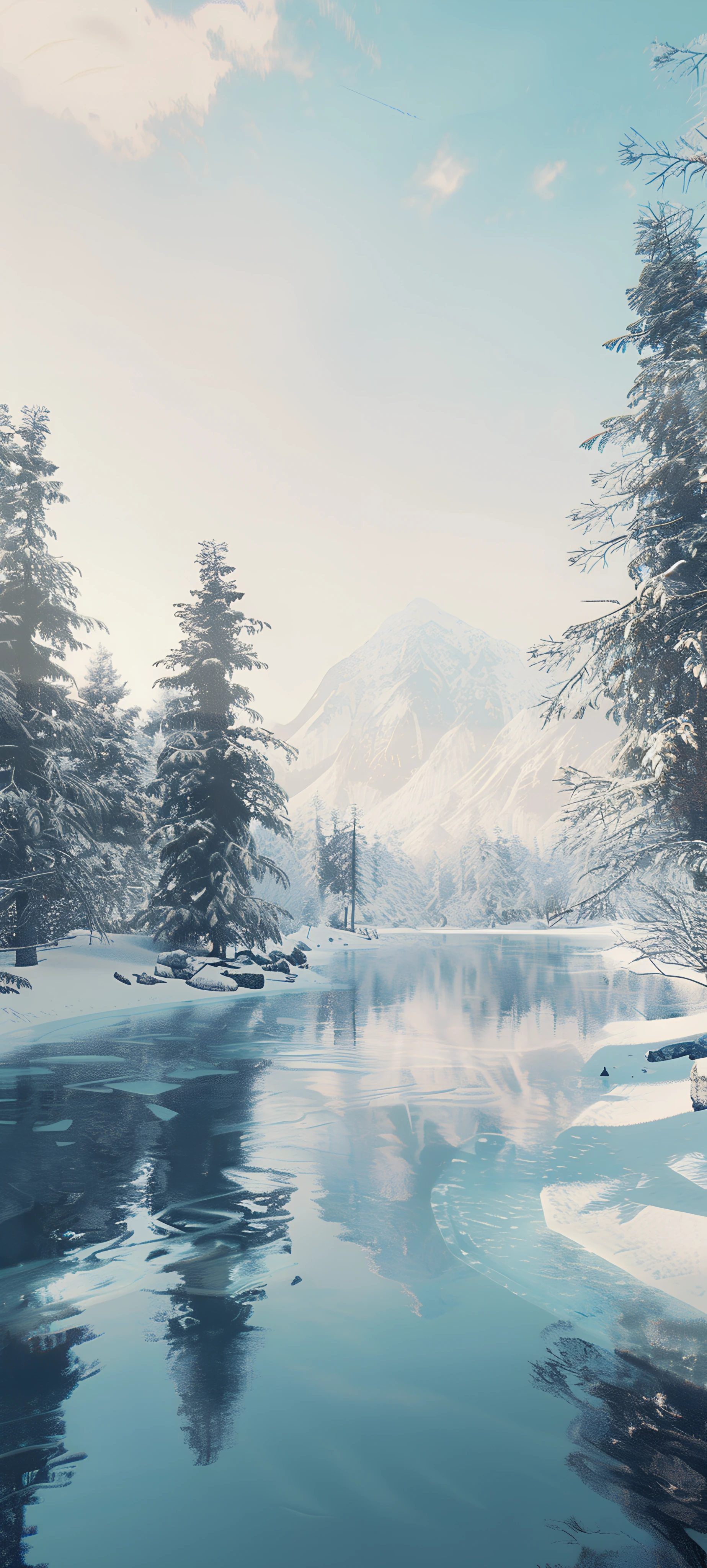 serene seasons wallpaper — scenery, reflection, tree, sky (free 4K phone download)