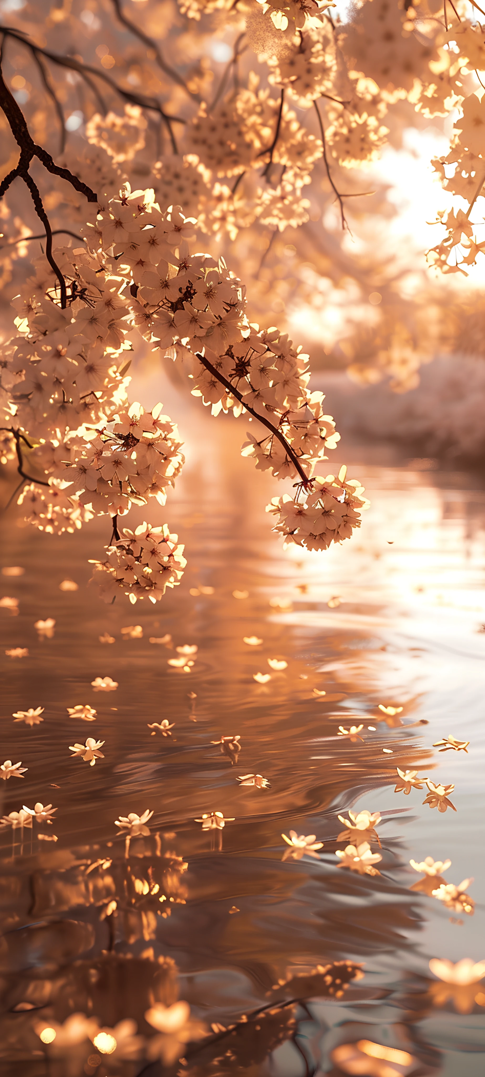 serene seasons wallpaper — scenery, tree, water, branch (free 4K phone download)