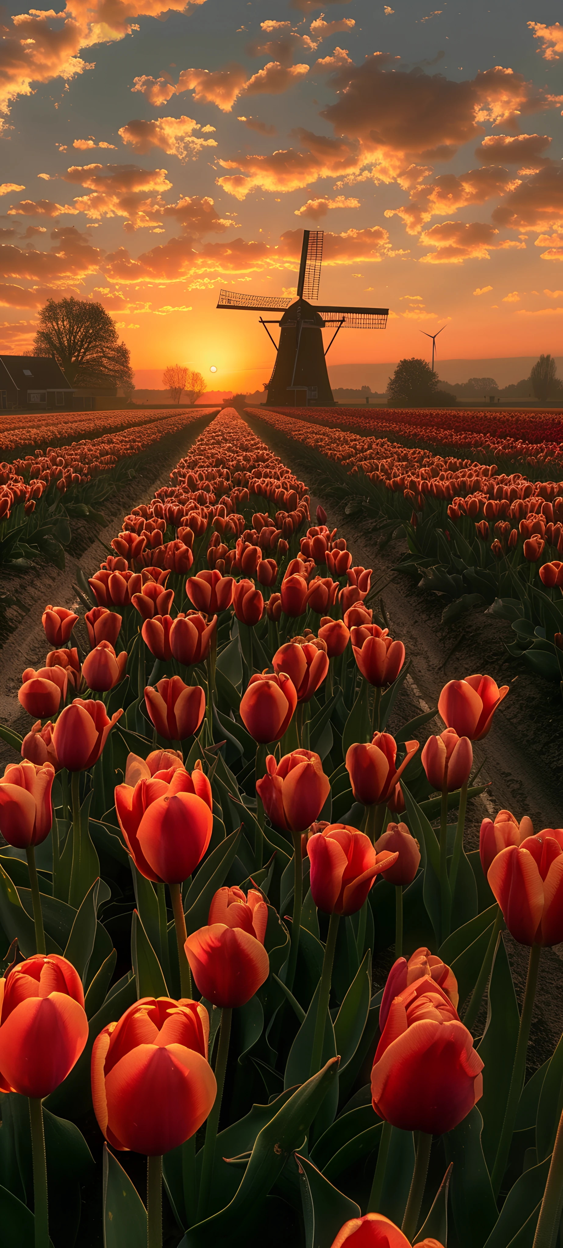 romantic seasons wallpaper — flower, scenery, sky, cloud (free 4K phone download)