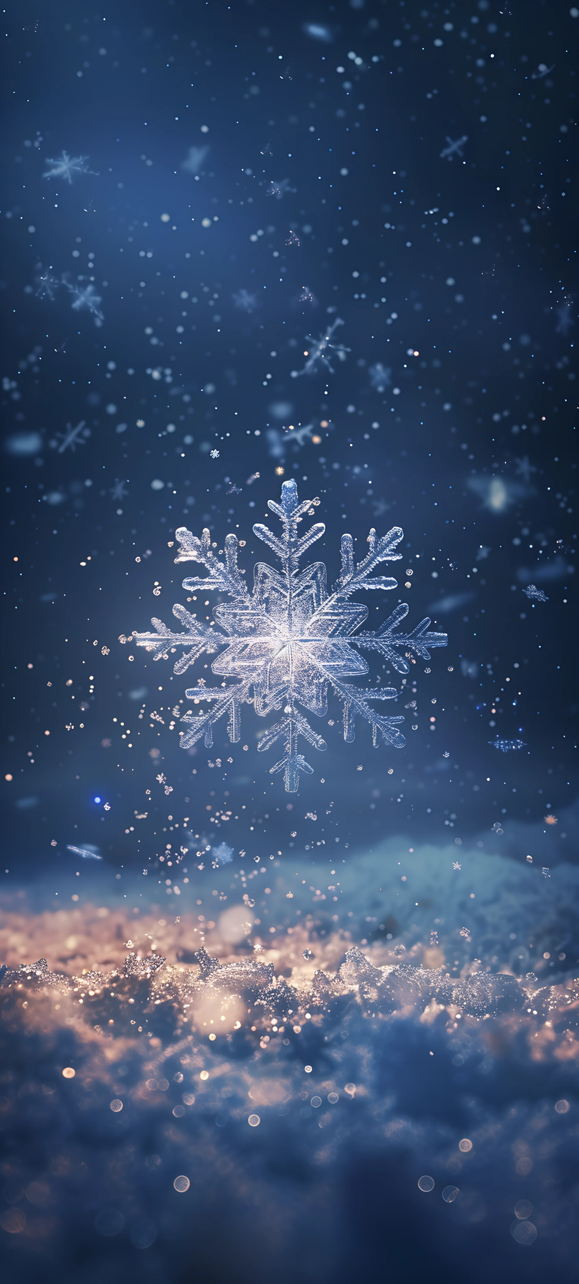 festive seasons wallpaper — scenery, sky, night, snowflakes (free 4K phone download)