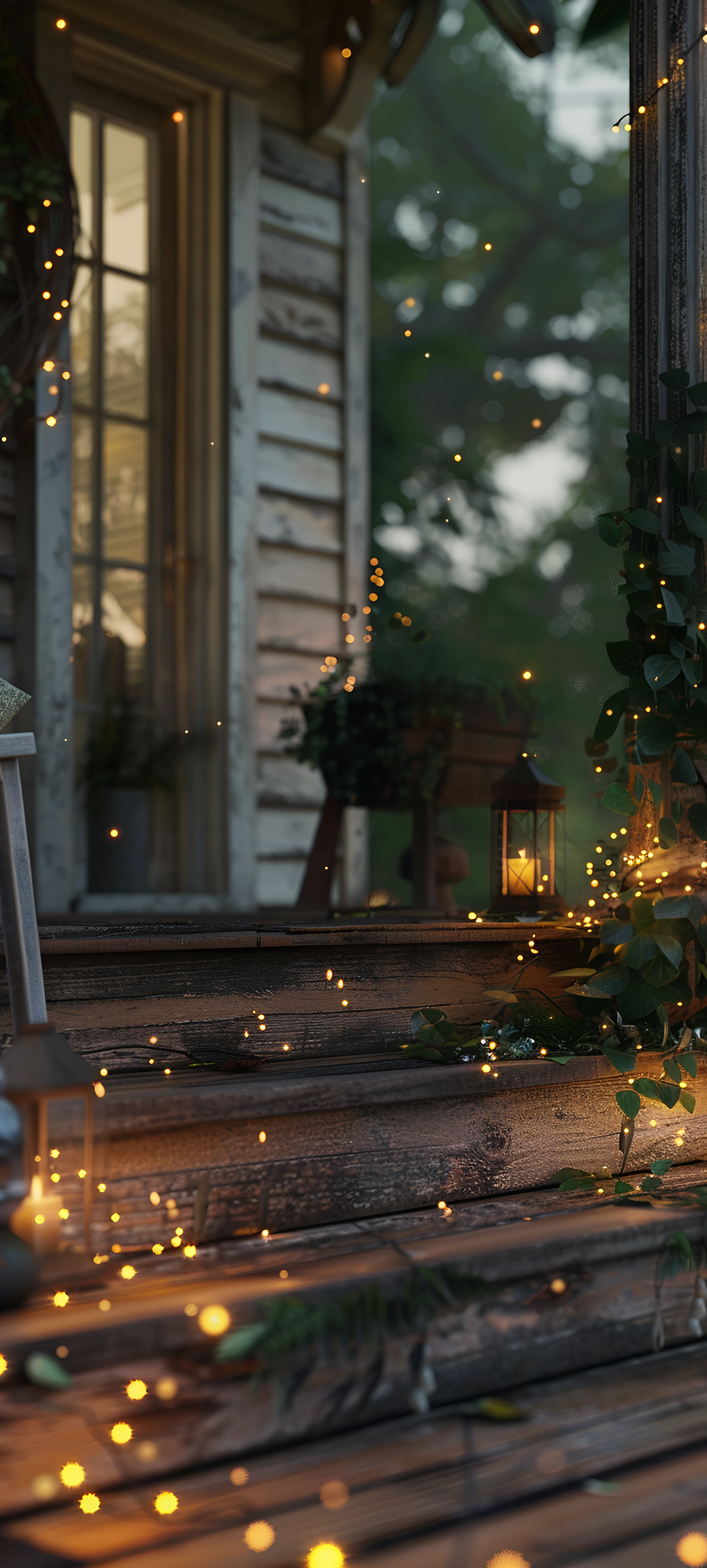 cozy seasons wallpaper — scenery, plant, window, lantern (free 4K phone download)