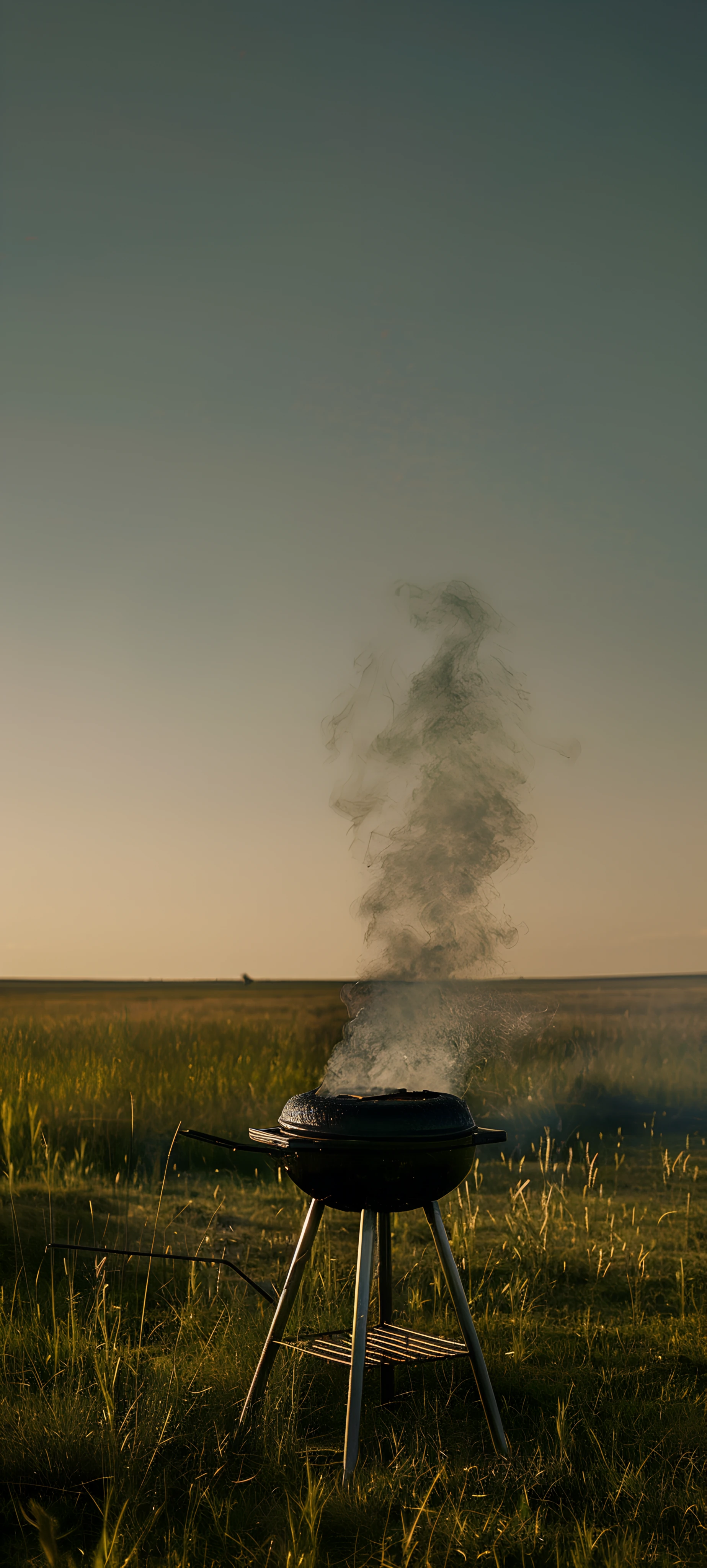 serene seasons wallpaper — smoke, scenery, grass, sky (free 4K phone download)