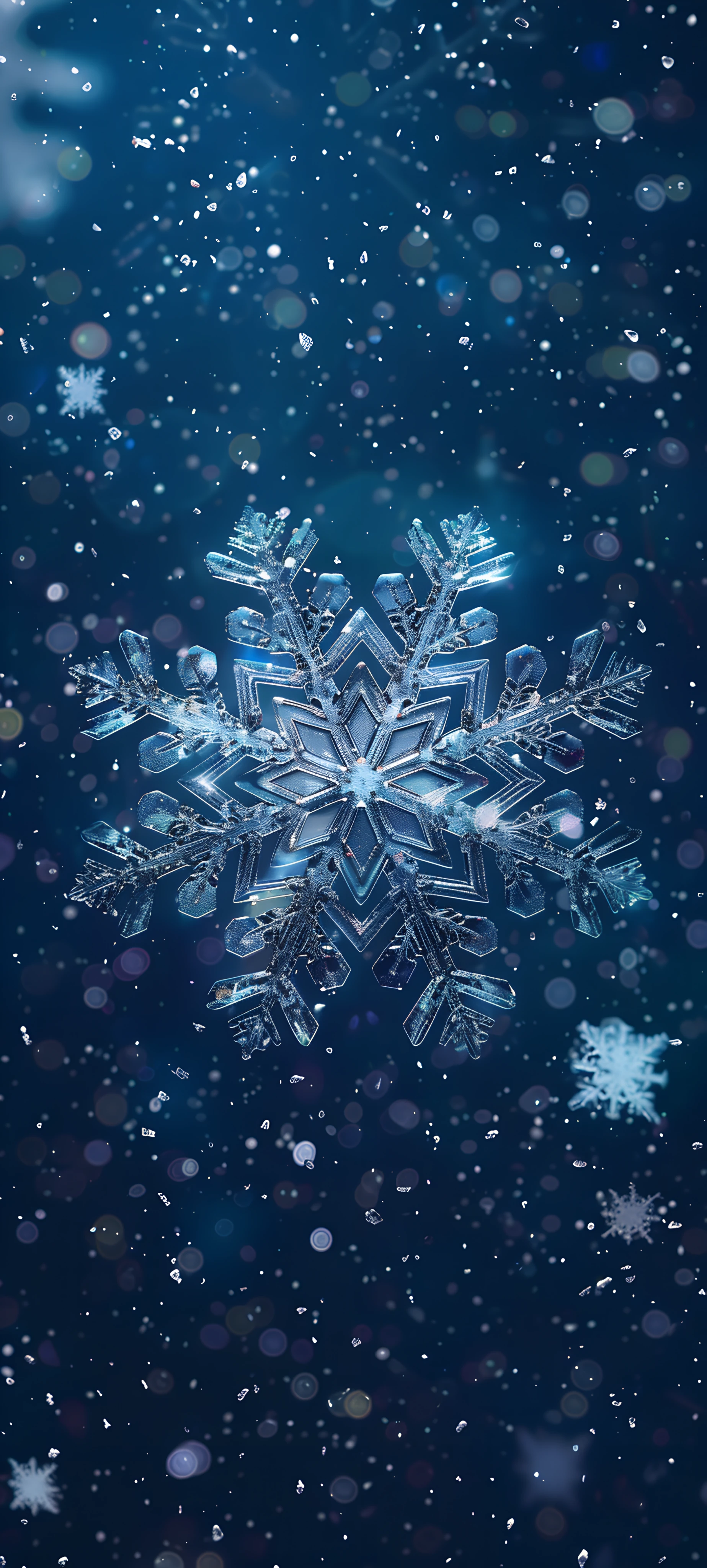 festive seasons wallpaper — snowflakes, scenery, blue theme, snowing (free 4K phone download)
