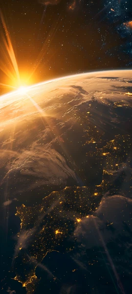 futuristic space wallpaper — scenery, sun, star (sky), sky (free 4K phone download)