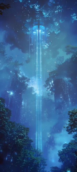 magical space wallpaper — scenery, tree, sky, night (free 4K phone download)