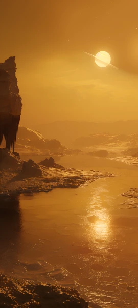 serene space wallpaper — scenery, sky, sun, water (free 4K phone download)