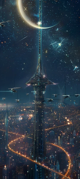 futuristic space wallpaper — scenery, sky, night, star (sky) (free 4K phone download)