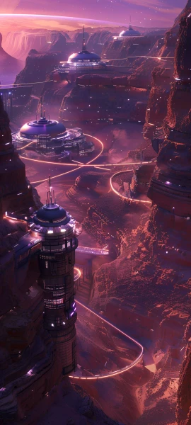 futuristic space wallpaper — scenery, sky, cityscape, city lights (free 4K phone download)