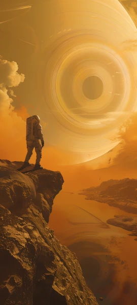 futuristic anime boy wallpaper — backpack, sky, cloud, scenery (free 4K phone download)